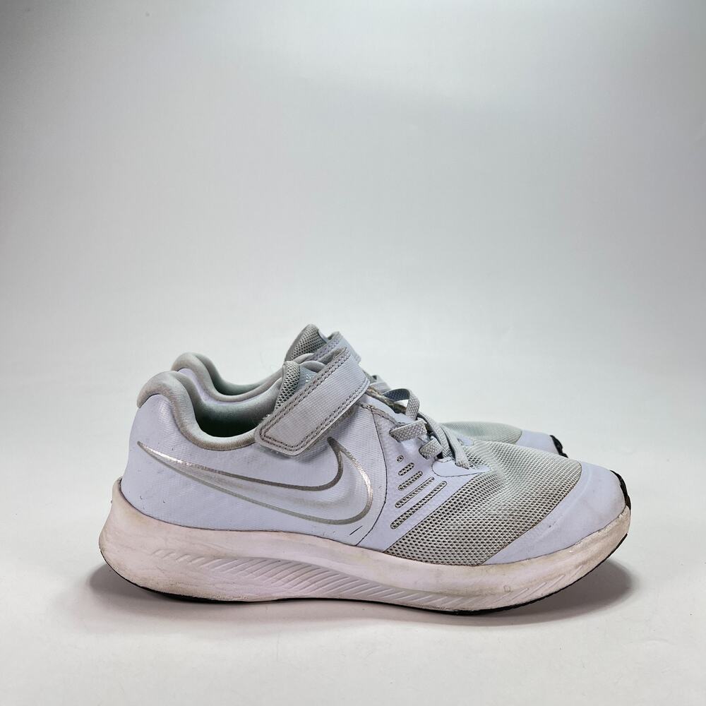 Nike Star Runner 2 Blue Metallic Silver Running Shoes AT1801-401 Youth Size 2Y